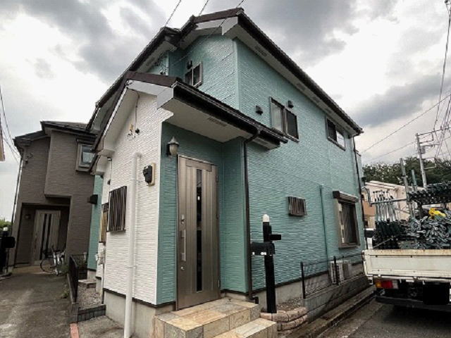 【施工実績1410】外壁塗装・屋根重ね葺き：埼玉県狭山市