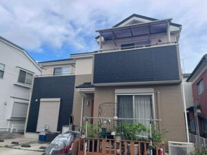 【施工実績1662】外壁塗装・屋根重ね葺き：埼玉県上尾市